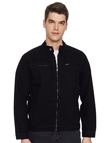 high star men's cotton standard length denim jacket (hsjkt1144_m_black_medium)