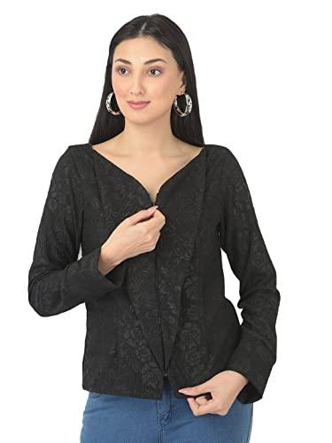 latin quarters® black long sleeve solid polyester jacket