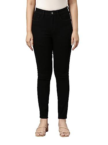 go colors women's solid black denim mid rise skinny jeans