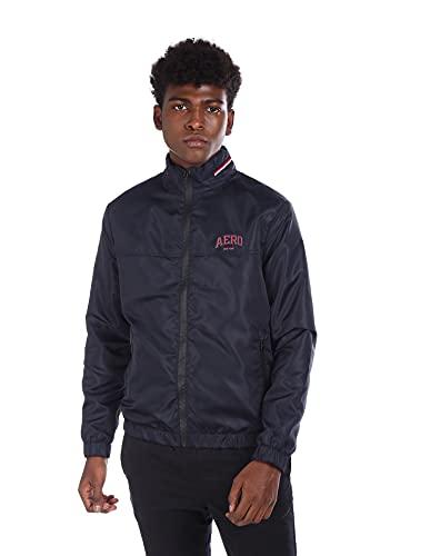 aeropostale men navy high neck solid jacket