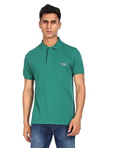 u.s. polo assn. regular mens half slleeve polo t-shirts (usts5808_teal_m)