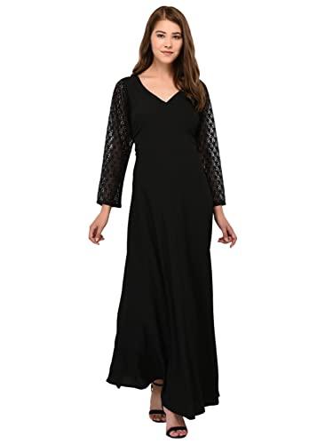 patrorna womens tulip maxi dress (psl10b071_black_3xl)