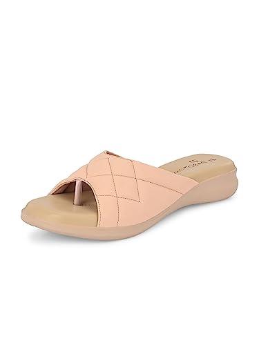 el paso women's pink faux leather casual slip on flatsepwrf23701pink_5