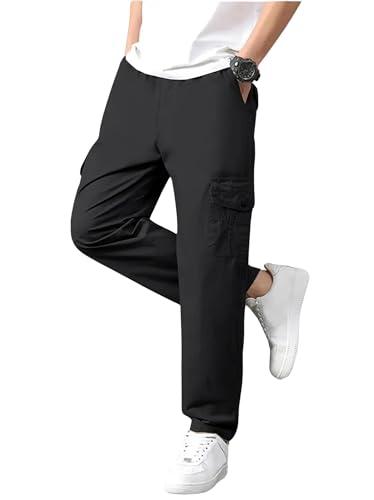 lymio men cargo || men cargo pants || men cargo pants cotton || cargos for men (cargo-26-29) (m, black)