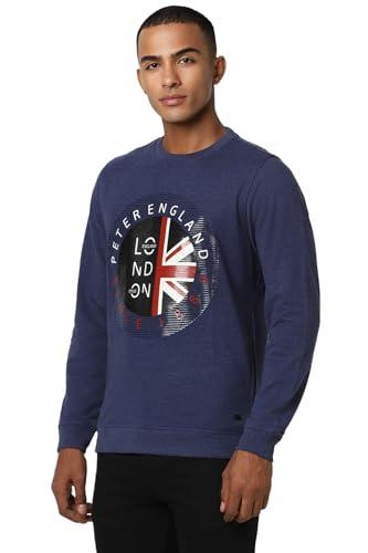 peter england men's polycotton asymmetric neck sweatshirt (pjstaslfk63020_navy