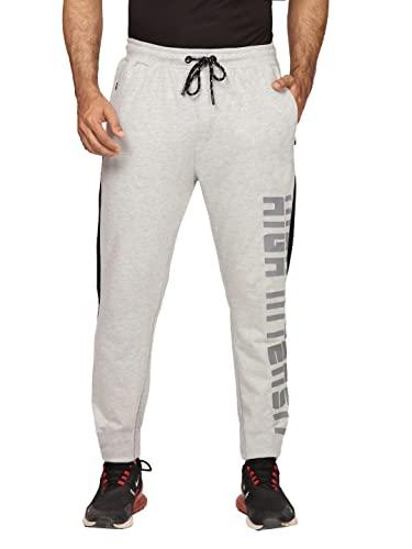 bullmer men's regular fit trackpants - grey/black - m