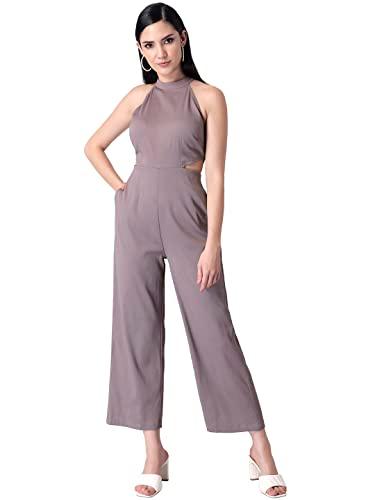 faballey lilac halter side cutout jumpsuit