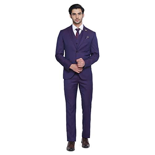 blackberrys men's polyester single breasted business suit pants set (lx-do-enzo6x # wine 34)