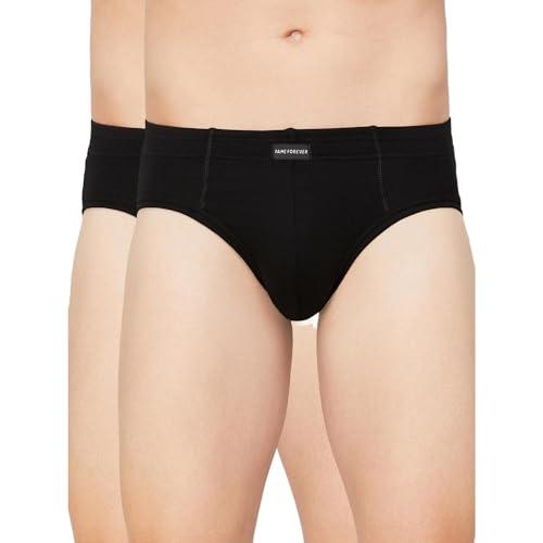 fame forever by lifestyle men black cotton regular fit solid brief black_l