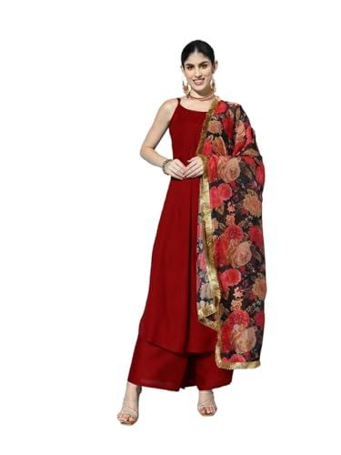 varanga women's viscose regular kurta set (nv_vskd31259_vardup1261_maroon