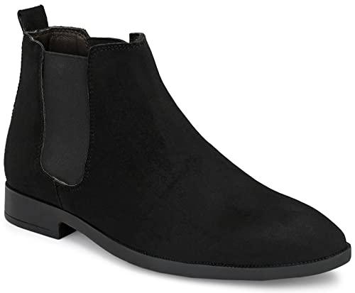 afrojack men's chelsea black high ankle boots,6