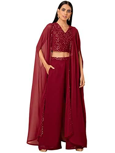 indya women's jacket (ijc00062_maroon_s)