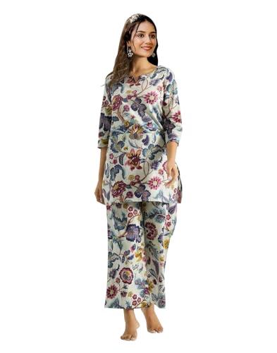 toochki women's multi color floral printed reyon stitched co-ord set dress | relaxed fit for women | two piece set kurta & plazzo | 3/4 sleeve cord dress for women | fashionable