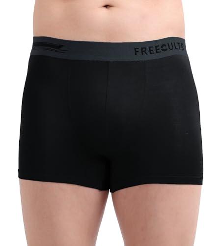 freecultr men's underwear anti bacterial micromodal airsoft trunk - non itch no chaffing sweat proof - size l pack of 1-pot black