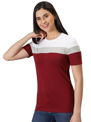 ausk women tshirt with round neck half sleeves (color-multi(color) (size-s)