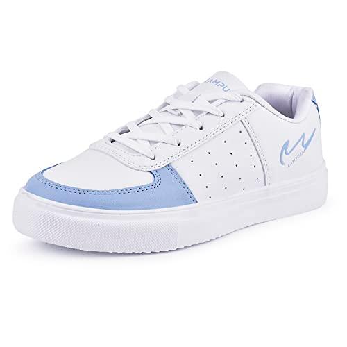 campus camp denver women's sneakers, stylish white sneakers for women, supportive memory tech lite insole with water-resistant upper - 4 uk