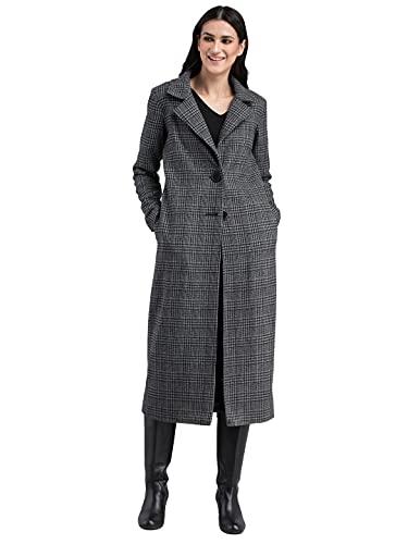 fablestreet women's wool tweed checkered overcoat (grey,s) (jk060gyck-s)