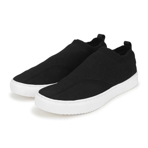 yoho freestep slip on casual shoes for mens | stretchable and comfortable classic black