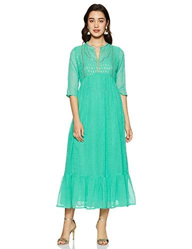 aurelia women's synthetic empire maxi dress (19aua11027-501119_green_xs)