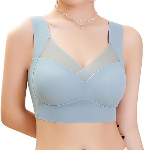 glamoras women nylon spandex seamless mesh lace bras for women wirefree comfortable padded lift push up thin soft sexy back smoothing bra pullover bras. size: l-3xl