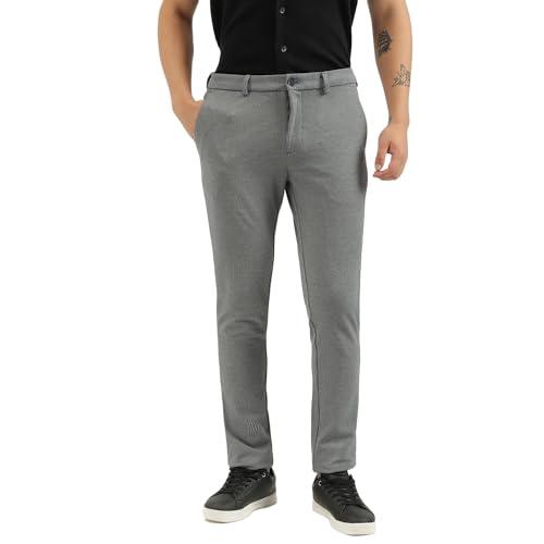 united colors of benetton houndstooth slim fit trousers (size: 34)-24p4kntr0819i902 grey