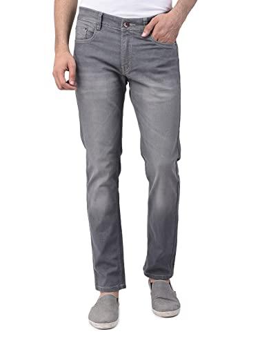 ben martin men's slim fit stylish stretchable 32 size grey cotton denim jeans pant for men, jj3-3