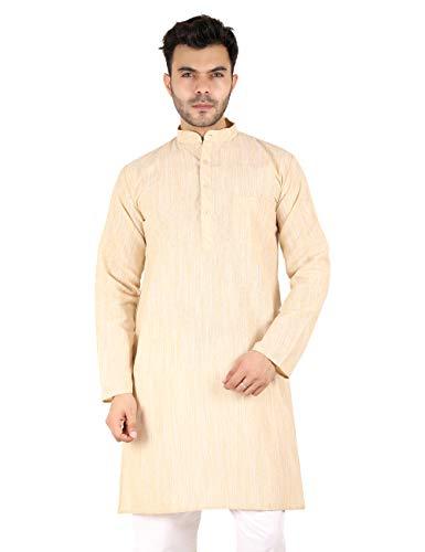 latest chikan men's cotton ethnic wear kurta (lkljbl-p_lemon yellow _xl)