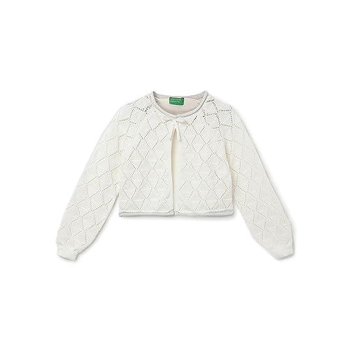 united colors of benetton girl's relaxed fit round neck textured sweater (size: 11-12 years)-23a1176h500fg074 white