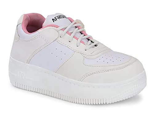 afrojack women's casual colorchanging shoes | lace-up white color sneakers w932