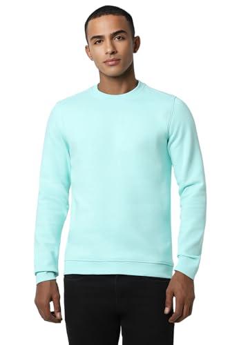 peter england men's polycotton crew neck sweatshirt (pjstpslfx03482_blue