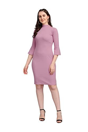 purvaja women's corduroy bodycon knee-length dress ruby-106-lv-xl_light violet