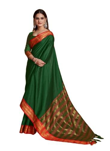 pandadi saree women's lichi silk sareee with unstitched blouse piece