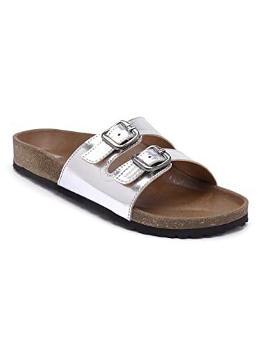 refoam owrfmo-02(w) women's outdoor | trendy | stylish silver synthetic leather casual sandal