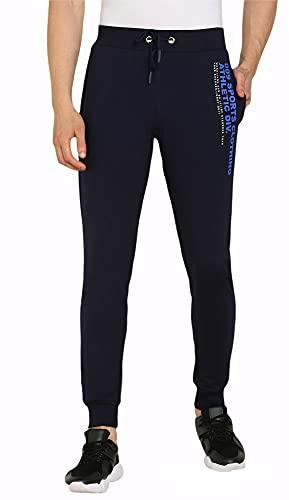 alan jones clothing men's regular fit poly cotton trackpants (aj21-mjog02-navy-m_dark blue, navy_m)