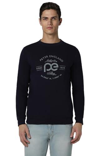 peter england men's polycotton asymmetric neck sweatshirt (pjstaslfz42692_navy