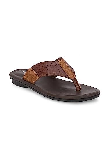 san frissco men's sandal textured with open toe/ultra soft lightweight durable chappal for outdoor use/festive ethnic wedding slip on slippers for men - 7 (tan)