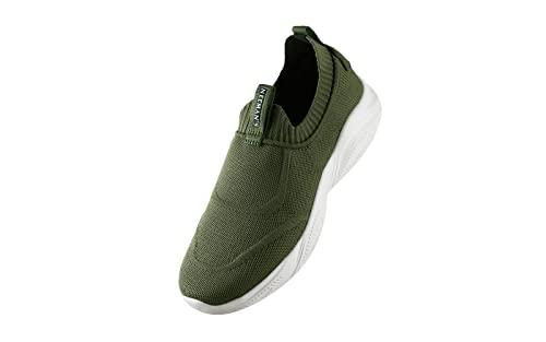 neeman's sole max slip on for women | comfortable, breathable and flexible | casual shoes for women | olive uk7