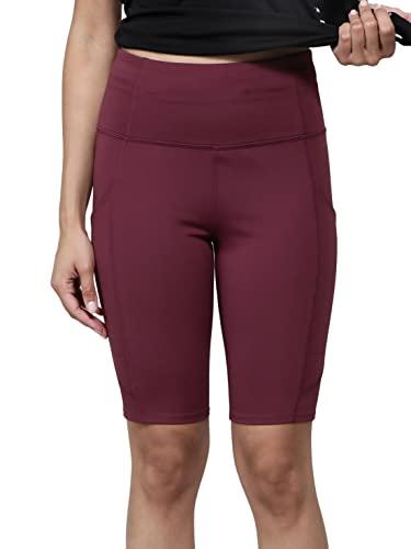 jockey mw81 women's microfiber elastane stretch slim fit shorts with side pockets and stay fresh treatment_grape wine_m