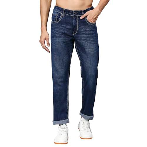 thomas scott men's mid-rise regular fit stretchable jeans (tsj064_darkblue, 38)