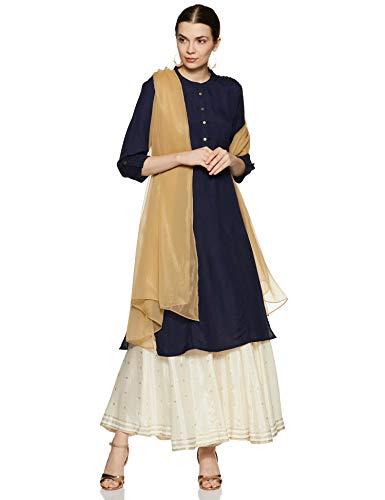 aurelia women's art silk dupatta (19cra80002-500409_gold_fs)