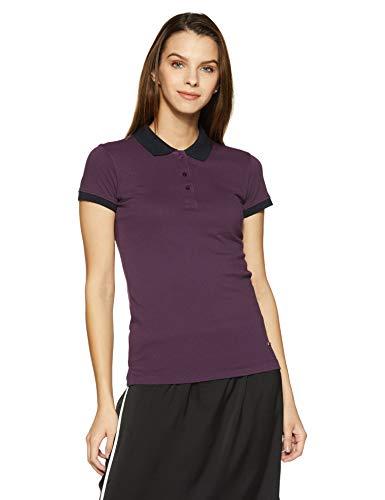 park avenue women women's plain regular fit t-shirt (pwkb00576-r8_76_dark red xs