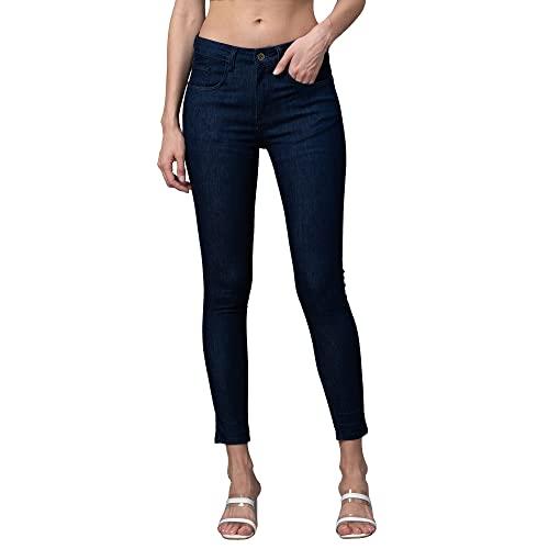 globus women mid blue skinny fit mid-rise capri jeans