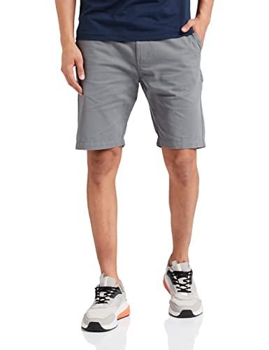 amazon brand - symbol men's cotton chino shorts | casual half pants | bermuda (grey_40)