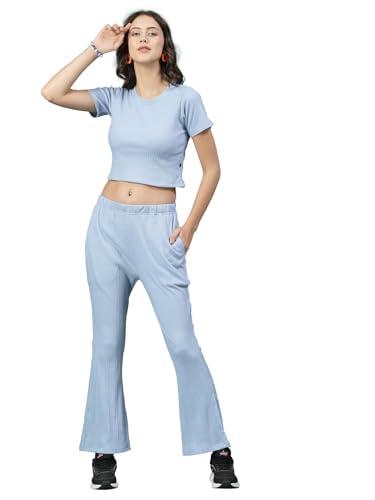 rigo cotton co-ord set for women | round neck, slim fit tracksuit co-ords set for women | stylish dresses for women | casual wear, beach wear, vacation wear outfit for women