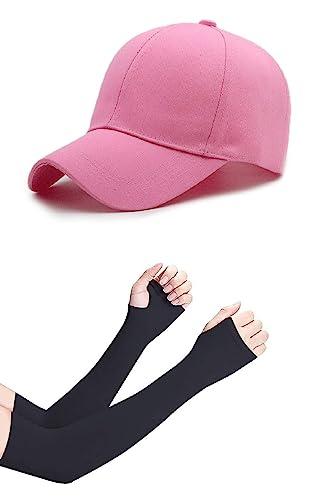 selloria brand soft cotton adjustable unisex cap quick drying sun hat protection for men and women freesize baseball caps (pack of 2) (pink)