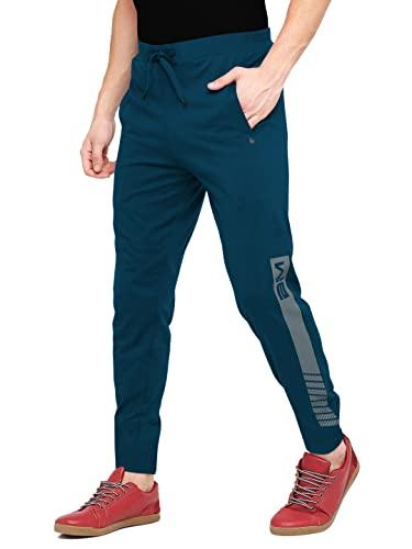 bullmer men's regular fit polyester track pant (bul-btp21-001l_blue_xl)