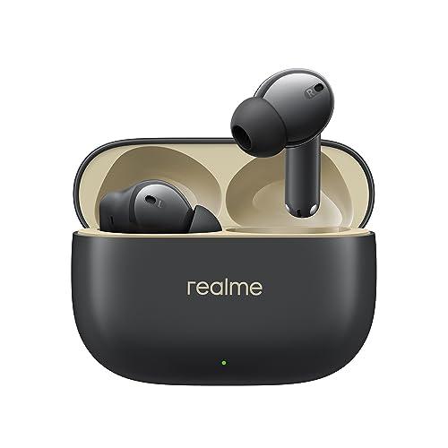 realme buds t300 tws earbuds with 40h play time,30db anc, 360° spatial audio with dolby atmos, 12.4 mm dynamic bass boost driver, ip55 water & dust resistant, bt v5.3 (stylish black)