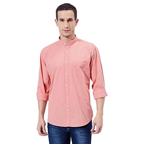 ben martin men's slim fit cotton casual full sleeve shirt blush pink, extra large