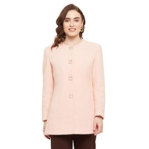 duke stardust women round neck coat (sdzc102_pink_l)