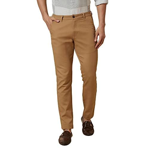 globus men brown slim fit chinos